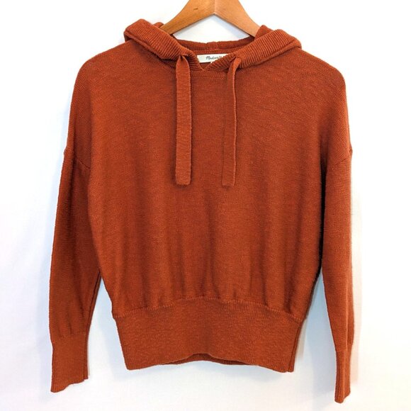 Madewell | Clairview Hoodie Sweater in Maple Glow Rust Orange | Size XXS - Picture 6 of 11